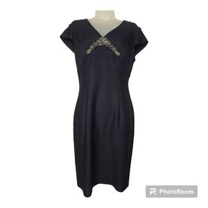 Alex Evenings Sz 8 Navy Dress NWT Wedding Cocktail Formal Gala Embellished